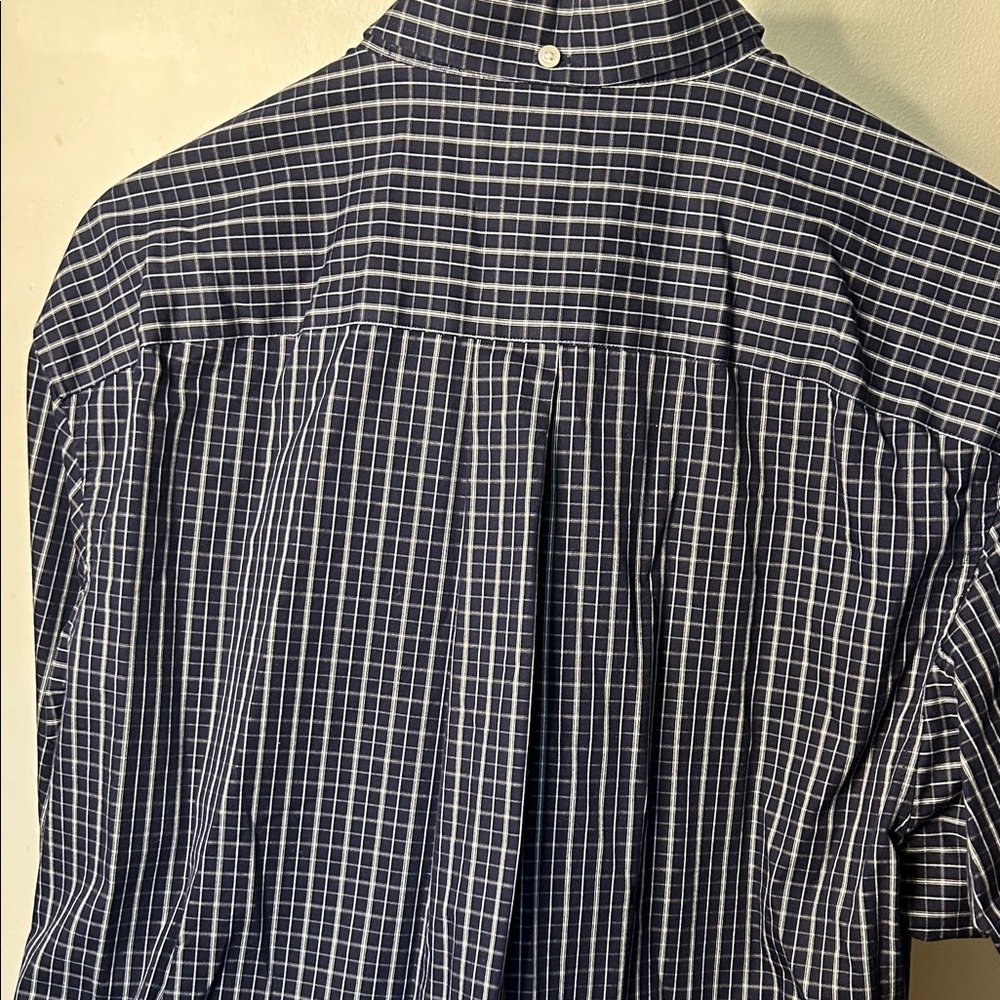 Duluth Trading Co Men's Navy Checkered Shirt - Picture 9 of 9